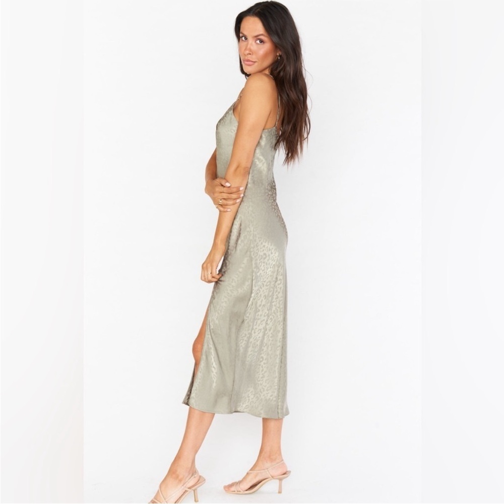 Show Me Your Mumu Zio Dress Sz L Sage Green Cheetah Slip Dress Coquette Lingerie - Picture 9 of 16